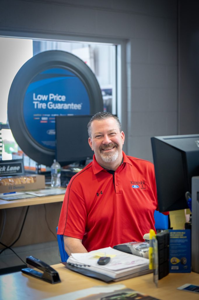 Dwayne Shuckerow is a service advisor at Quick Lane Tire & Auto Center at Krapohl Ford & Lincoln.